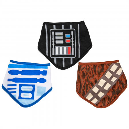 Star Wars Darth Vader, R2-D2 and Chewbacca Bandana Bib 3-Pack